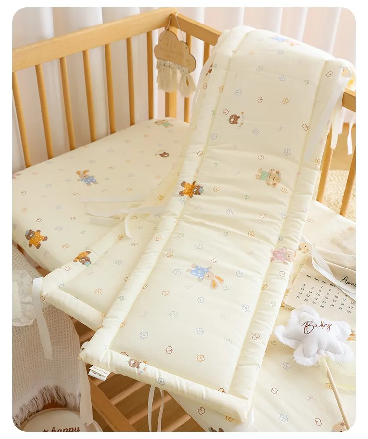 Krippe Bumpe Weiche Reine Baby Bettgitter Wrap Anti-Kollisionsstreifen für Baby Bettgitter Spleißen Bett Schutz Abdeckung Baby Bett Stoßstange – Detail 18