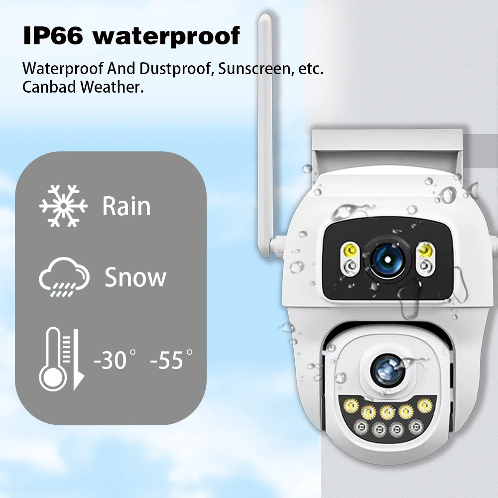 10MP 4K Wifi Camera PTZ Dual Screen Ai Human Detection Auto Tracking Outdoor Onvif CCTV Security Surveillance Camera HiEasy App