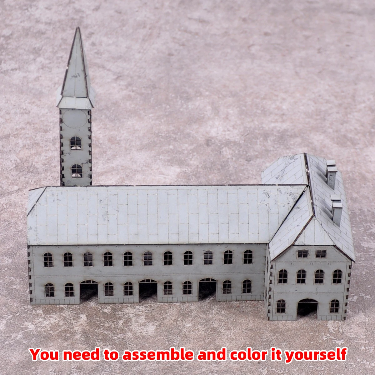 1/48 1/64 1/72 1/87 HO Maßstab Modellbausatz Miniatur-Diorama Architektonisches Gebäude Hausmodell Eisenbahn Unbemalte Stadt-Bahnhof – Detail 6