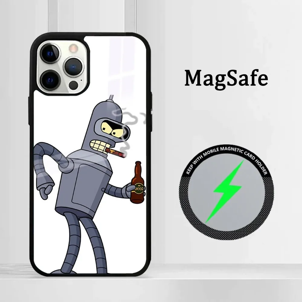 F-Futurama Anime B-Bender Phone Case For iPhone 15 14 13 12 11 Pro Max Plus Mini Mirror Magnetic Cover