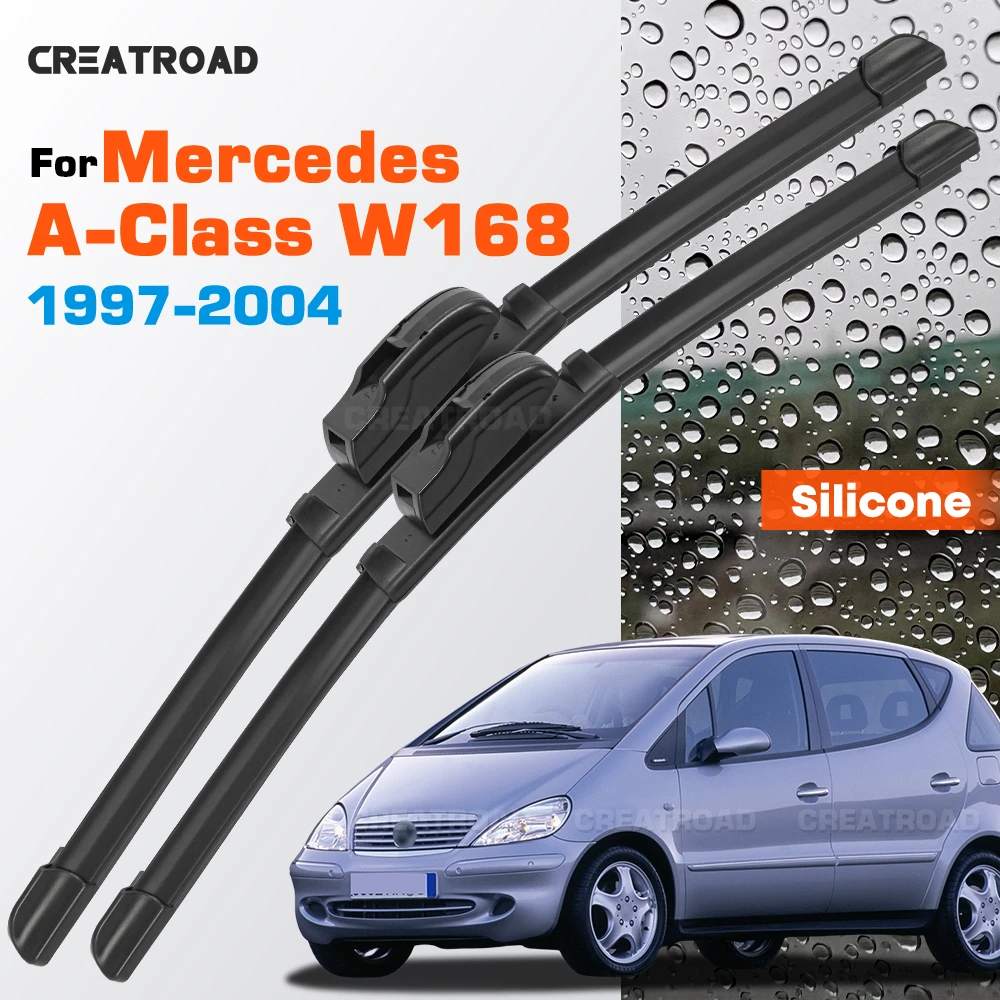 

Silicone Wiper Blades Fit For Mercedes-Benz A W168 1997-2004 Coated Silent HD Wear-Resistant Car Windshield Wipers 26"+21"
