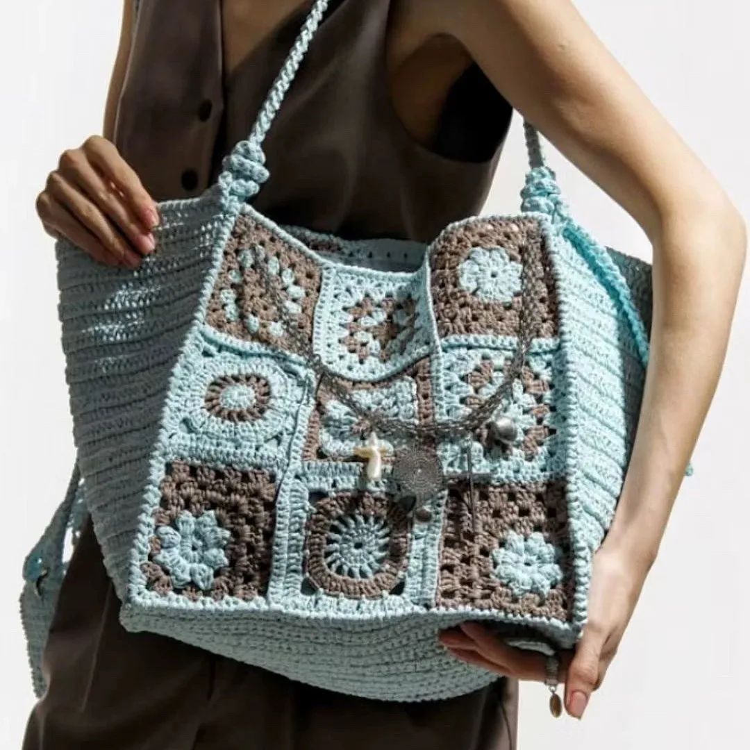 

Bohemian Raffia Straw Bag Large Capacity Travel Beach Bags for Women Shoulder Bag Handmade Summer Rattan Bag Purses and Handbags