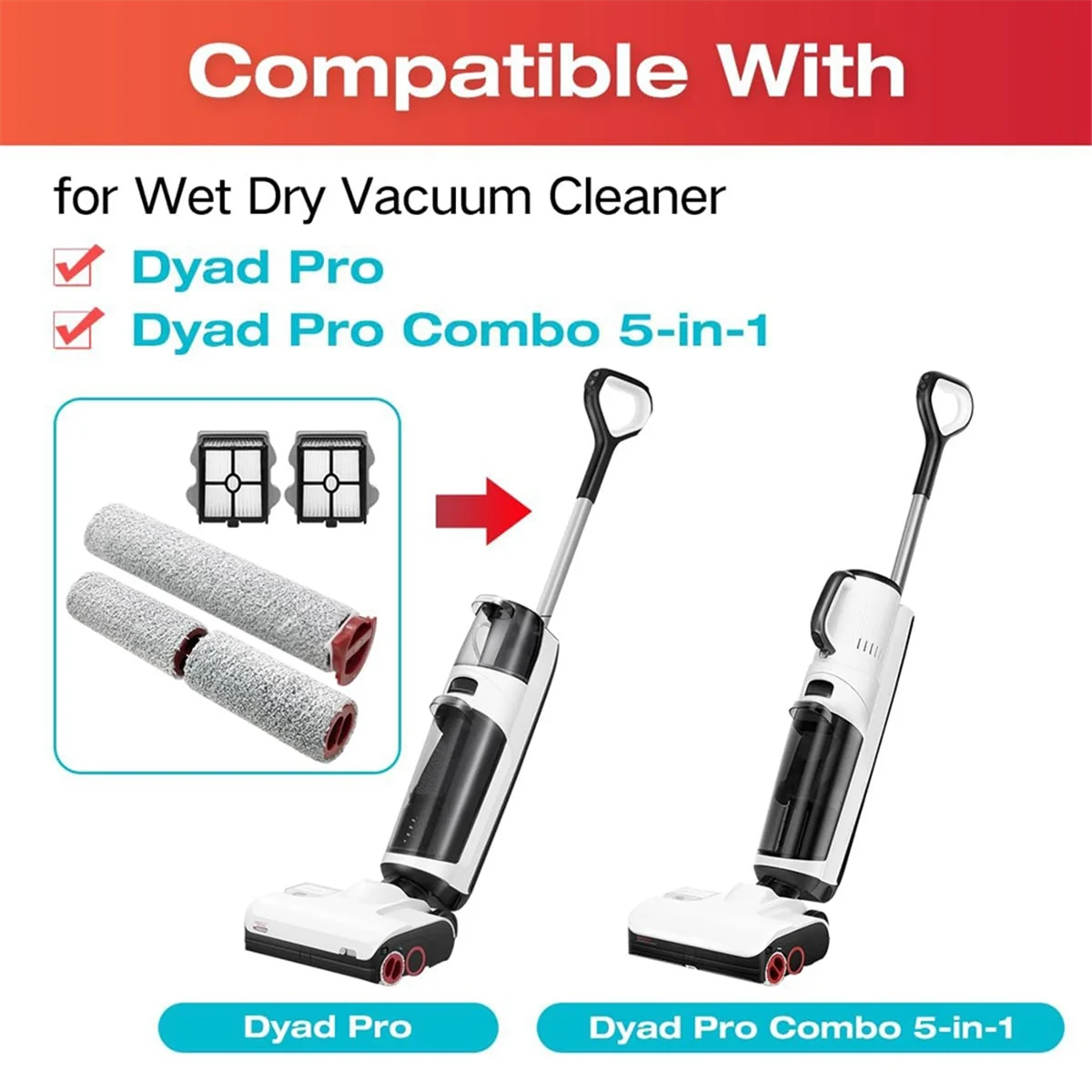 

Brush Roller and Vacuum Cleaner Filter for Roborock Dyad Pro Wet Dry Vacuum Cleaner Spare Parts