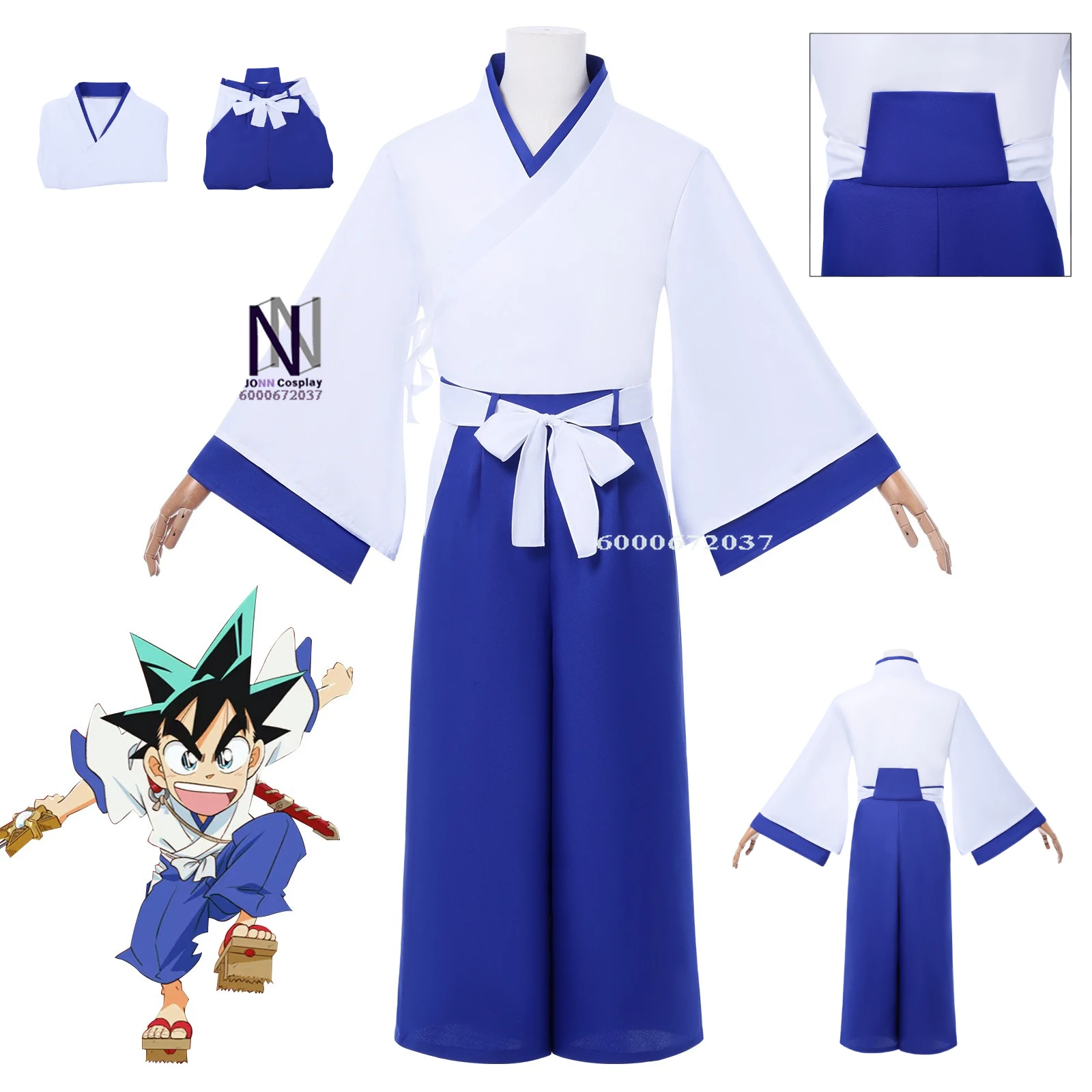 

Hot Kurogane Yaiba Cosplay Love Live Japanese Manga Role Playing Costume Fashion White Blue Uniform for Men Comic Con Suit Set