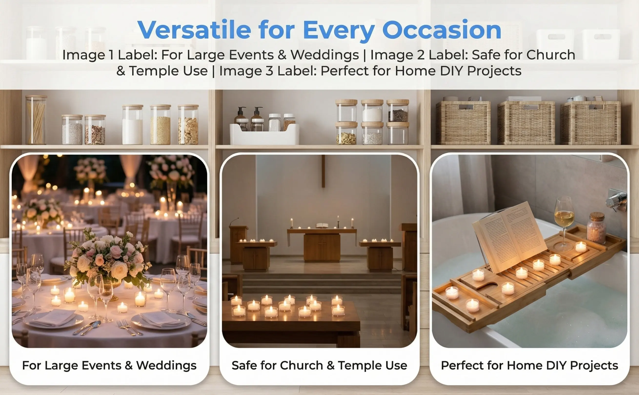 100Pcs Plastic Holders Clear Cups Heat Resistant Sturdy Base Suitable for Temple Church Home Decor
