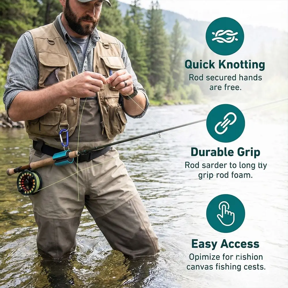 

Набор из 3 держателей для удочек с карабином, 3 цвета, легкий, из алюминиевого сплава, для нахлыстовой рыбалки