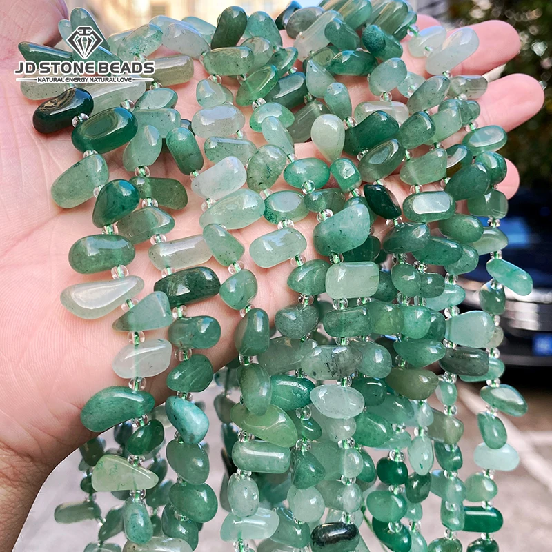 

Wholesale Natural Stone Green Aventurine Teeth Bead Loose Spacer Gravel Bead For Jewelry Making DIY Bracelet Necklace Accessorie