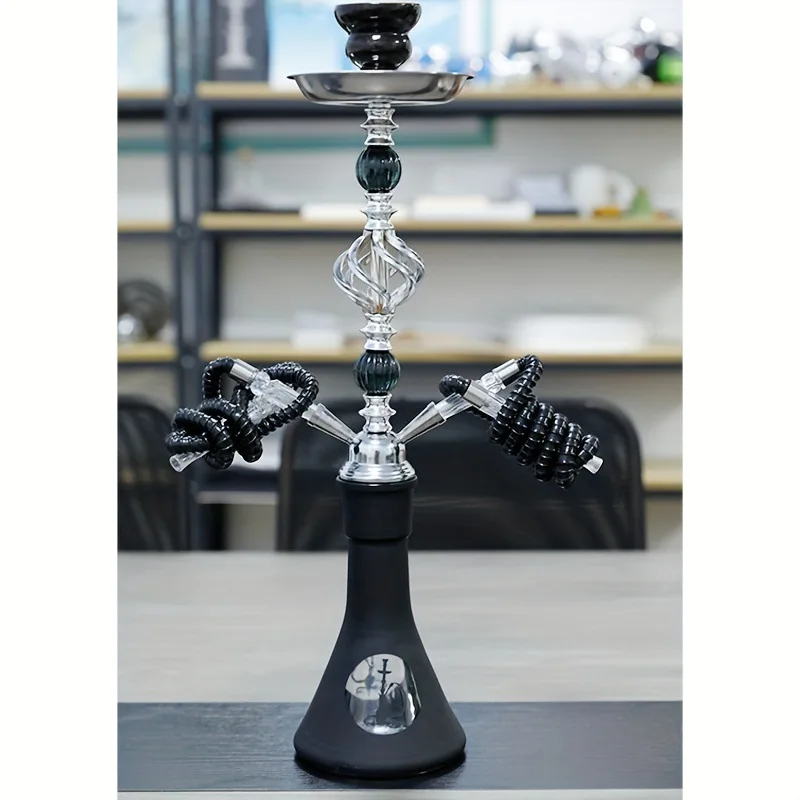 

55cm New Medium Glass Hookah Full Set Bar KTV Metal Double Pipe Shisha Birthday Gift Hooka Sheesha Narguile Complete Chichas