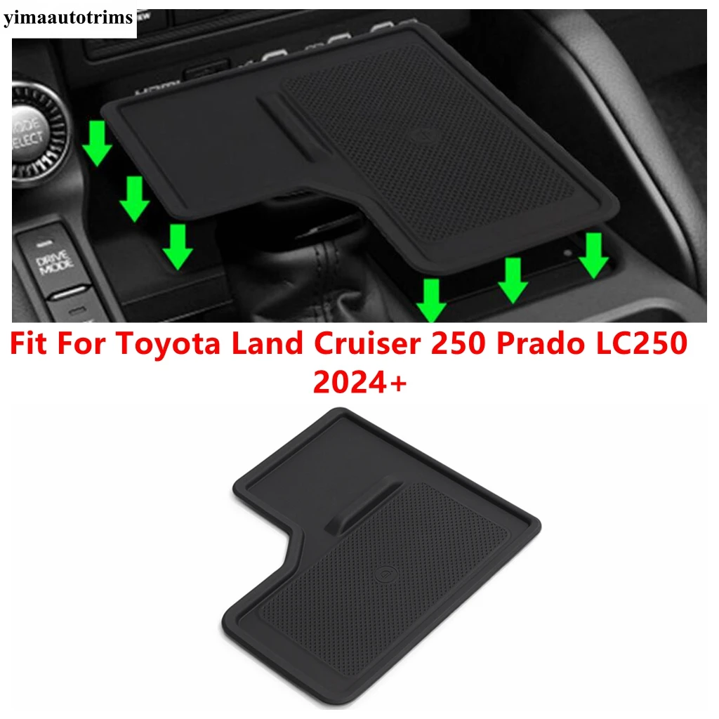 

Wireless Phone Charging Silicone Non-slip Anti-Skid Pad Silica Gel Accessories For Toyota Land Cruiser 250 Prado LC250 2024 2025