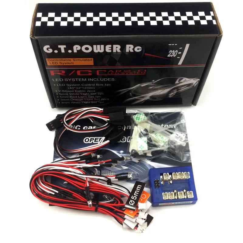 

GT Power 8LED Flashing lighting Light Wire System 2 PPM FM FS 2.4G kit BRAKE + HEADLIGHT + SIGNAL