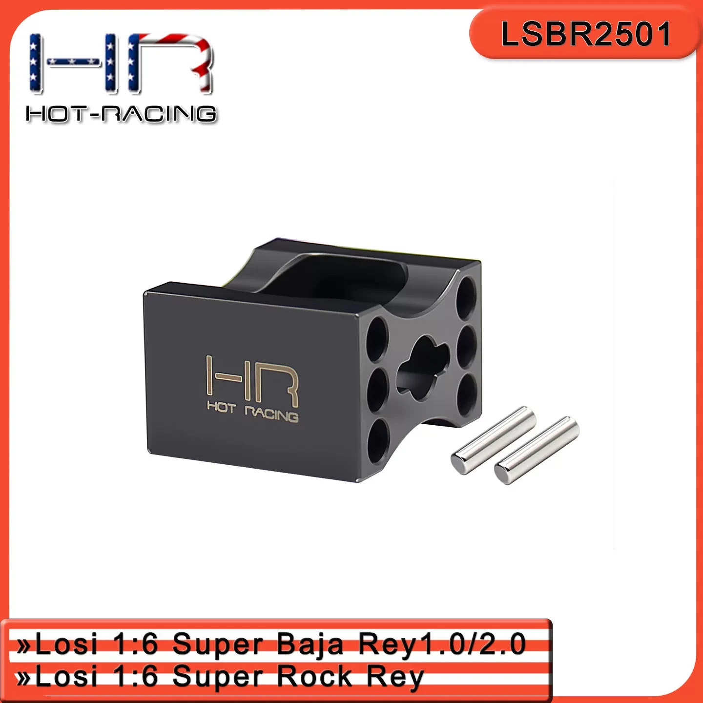 Hot Racing LSBR2501 Black Alum Diff Locker Spool F/R/Mid Rep LOS252070 for 1/6 Losi Super Baja Rey/Rock Rey
