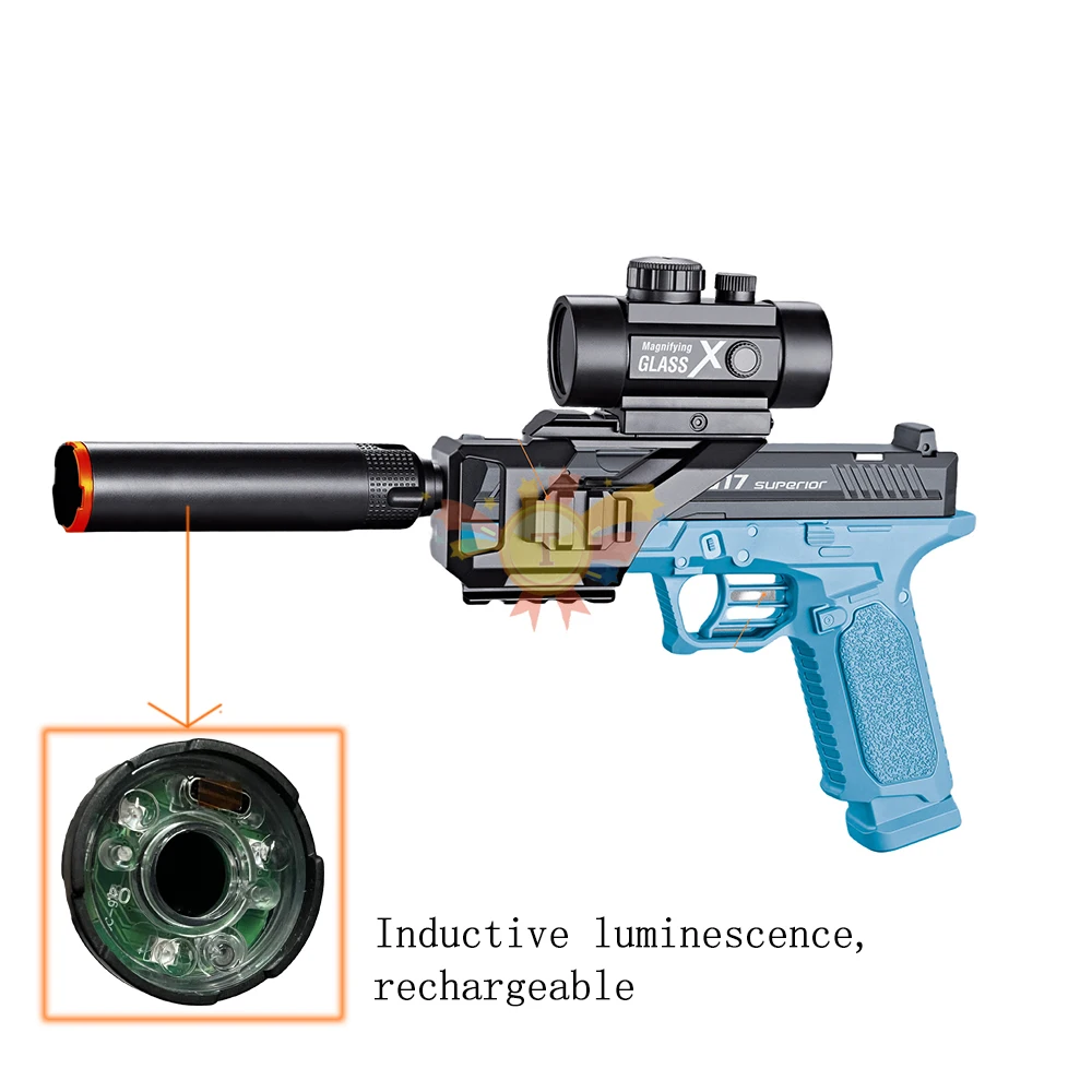 G17、マニュアル、電池なし、連射、トイガン、誘導灯付きアクセサリー、充電式