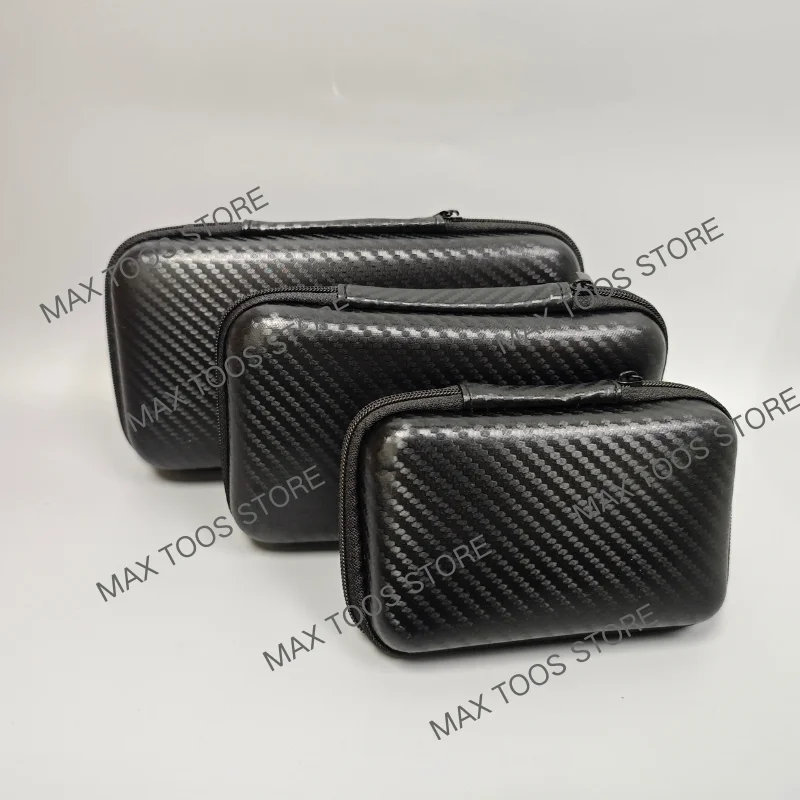 Water-resistant Tool Storage Bag Durable Hard-Shell Carbon Fiber Pattern Zipper Pouch for Car Electronics & Daily Repair Tools