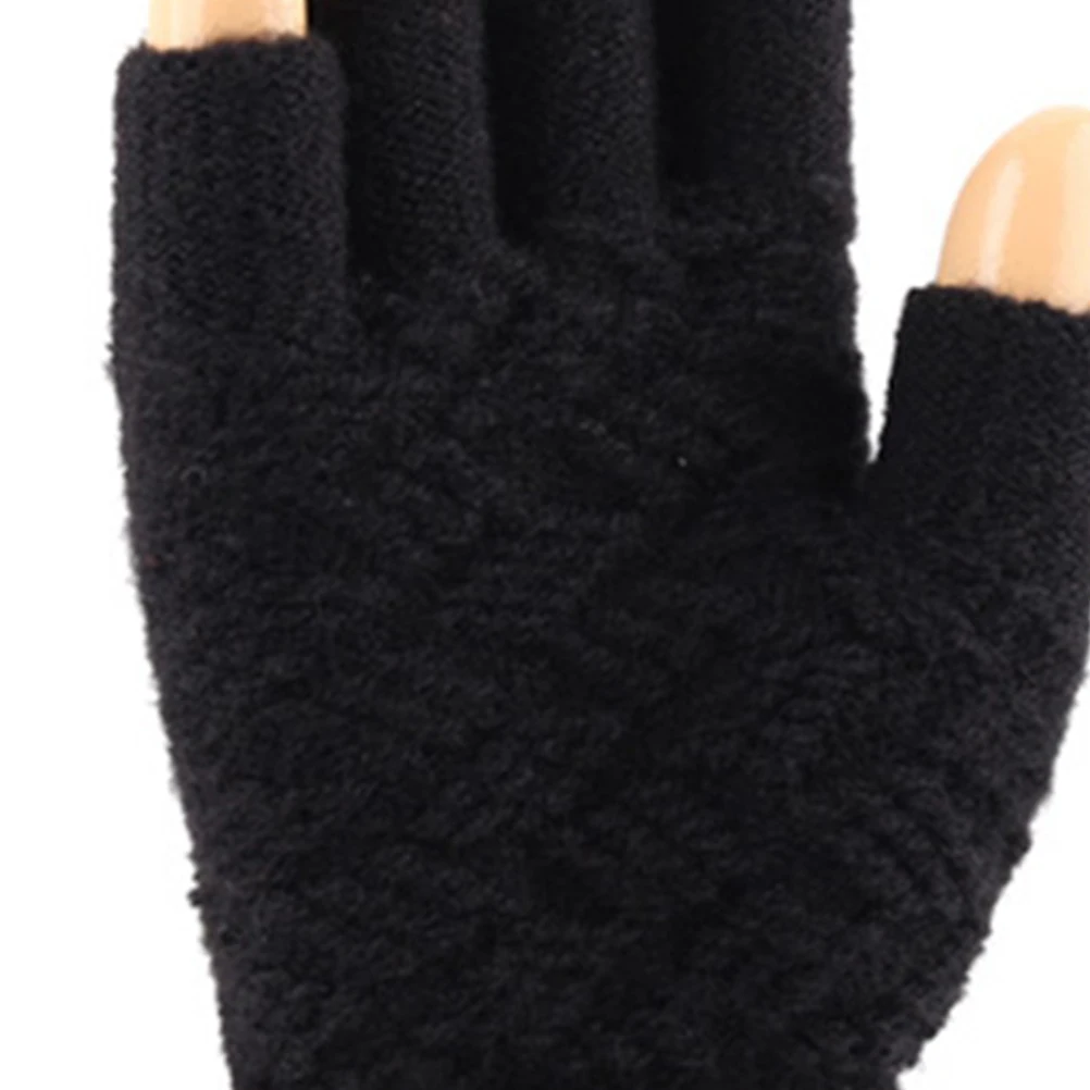 

Touch Screen Gloves Black Winter Knitted Men Windproof Gloves for Soft Elastic Durable Comfortable Washable