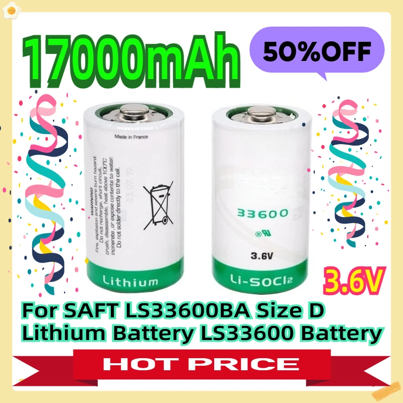 

For SAFT LS33600BA Size D 3.6V 17000mAh Lithium Battery LS33600 Battery