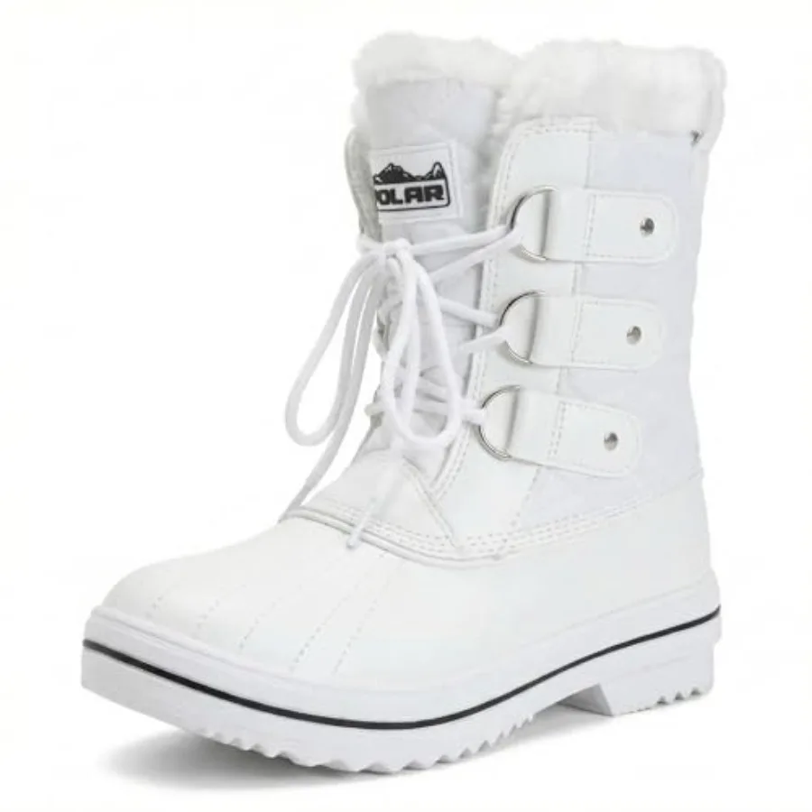 

POLAR Womens Snow Boot Quilted Short Winter Snow Rain Warm Waterproof Boots