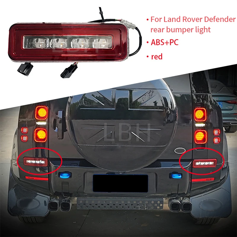 

fit for 2020-2024 Land Rover Defender 90/110/130 L663 Rear LED Bumper Light Reflector Tail Brake Stop Lamp Light Assembly