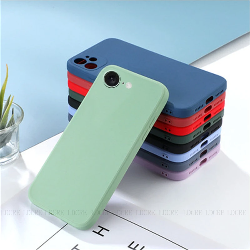 For iPhone 16e Case Cover iPhone 16e Capas TPU Luxury Shockproof Original Back Liquid Silicone Case For iPhone 16e Soft Cover - náhled 4