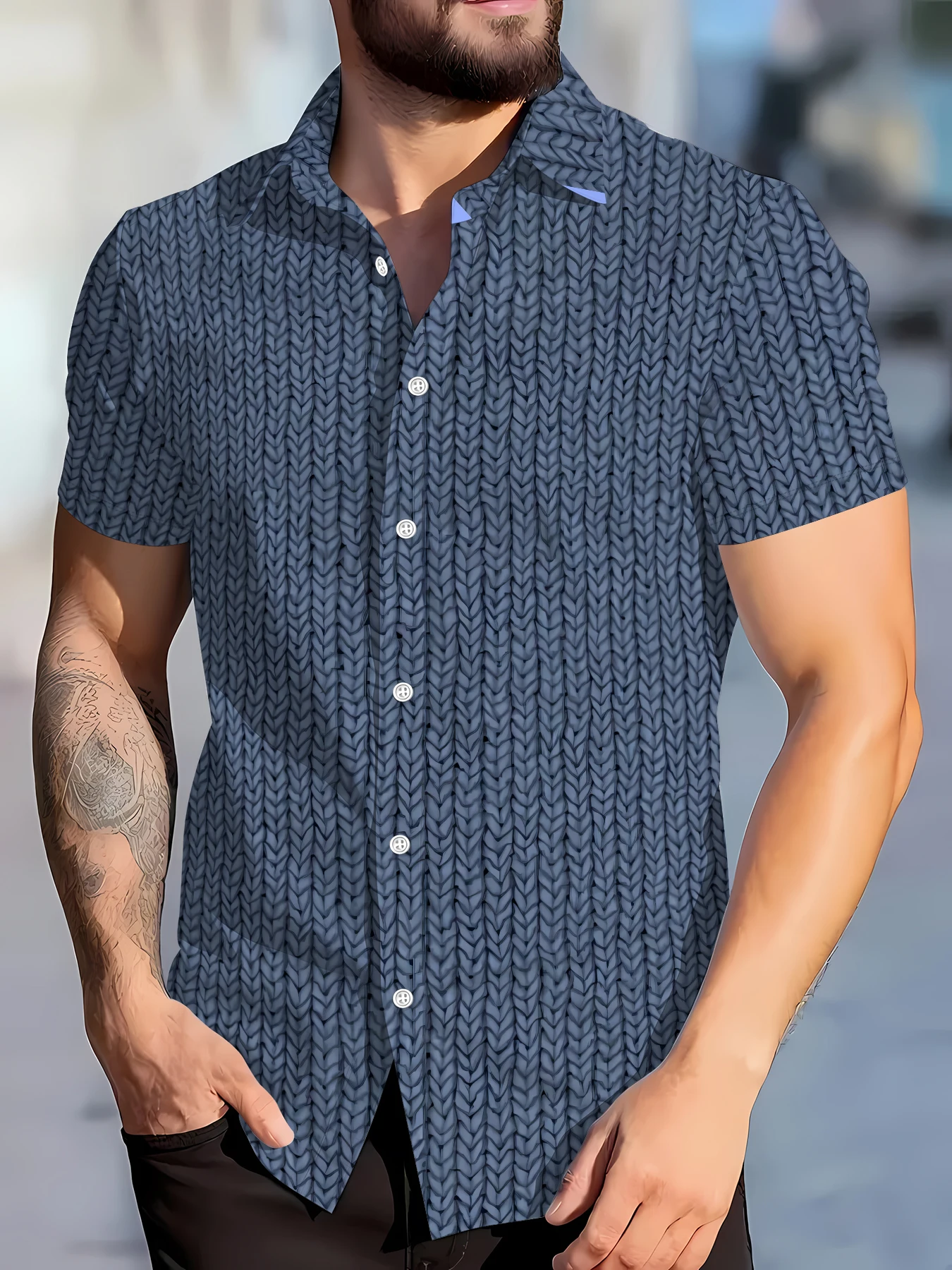 2026 Summer Men's Shirt - 3D Printed Design Breathable and Sweat-Wicking Casual and Fashionable Refreshing Men's Clothing