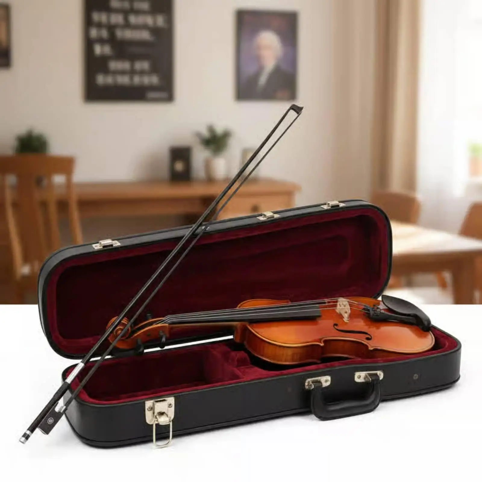 Carbon Fiber Violin Bow 4/4 Full Size Professional Ebony Frog Black Hair for Stage Recital and Daily Use
