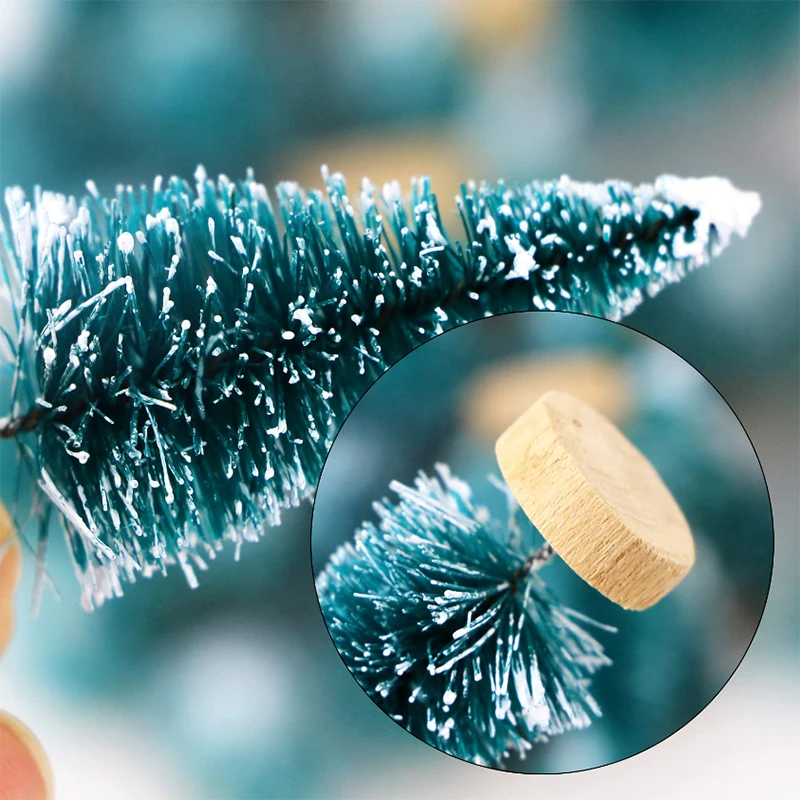 50PCS Mini Christmas Tree Sisal Silk on Cedar Pine Christmas Tree Christmas Window Decoration Christmas Desktop Decoration view 2