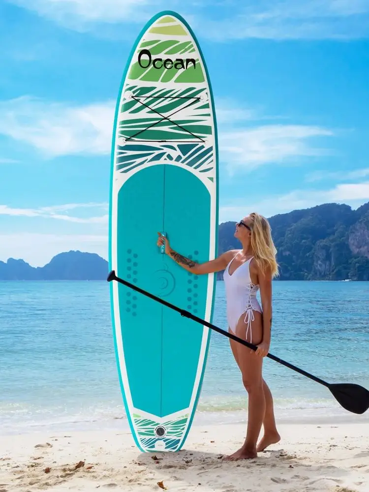 SUP aufblasbares Paddleboard, Funwater Stand Up Paddle Board, super großes rutschfestes Surfbrett 320-350 cm, kommt mit einem kompletten Zubehörset für Wasseryoga, Fitness, Angeln und Familienreisen,