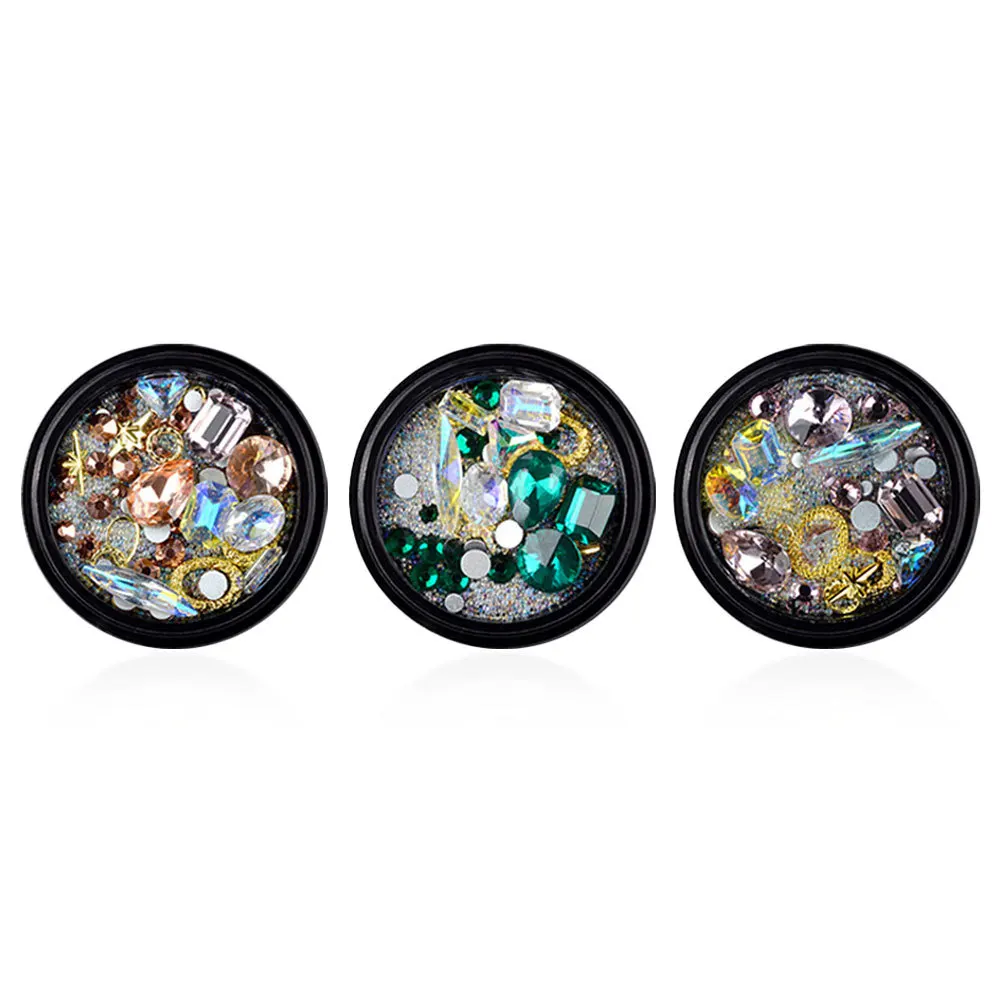 

3 Boxes Nail Art Jewels Nail Charms Decorative Rhinestone Manicure Supplies Nails DIY Salon Decorations Party Manicure Supplies
