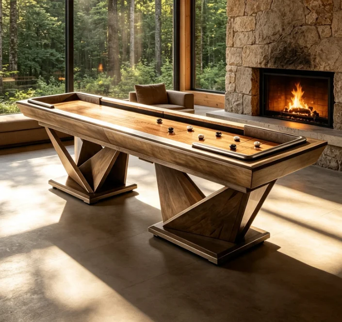 2026 High Quality Professional Mini 9ft 12ft 14ft 16ft 18ft 20ft Shuffleboard Table Wood Frame Slate Cushion Indoor Sports Game