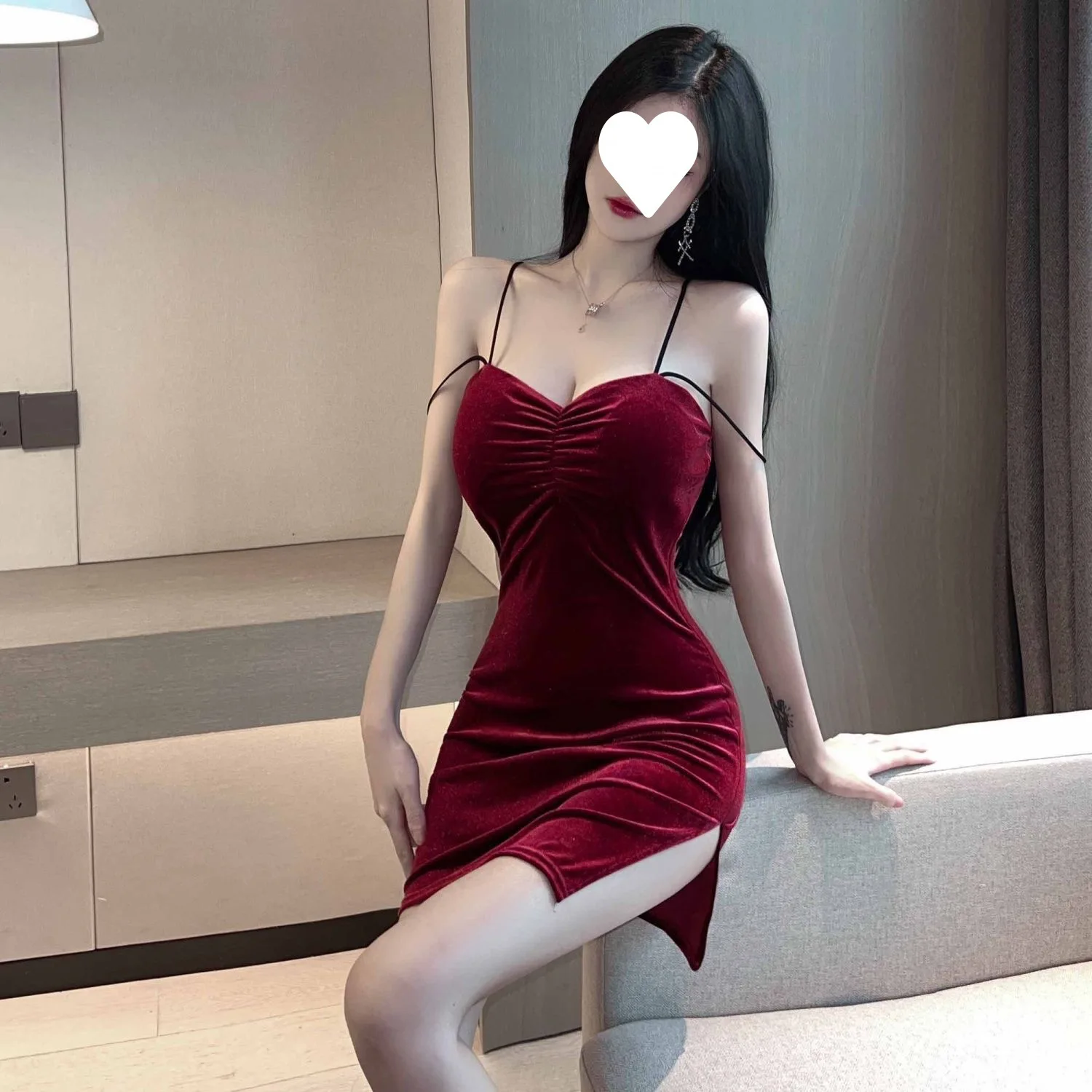 Summer Fashion Sexy Camis Black Dress Women Canary Velvet Slim Mini Red Dresses Backless Short Party Shirt Coquette Y2k Clothes