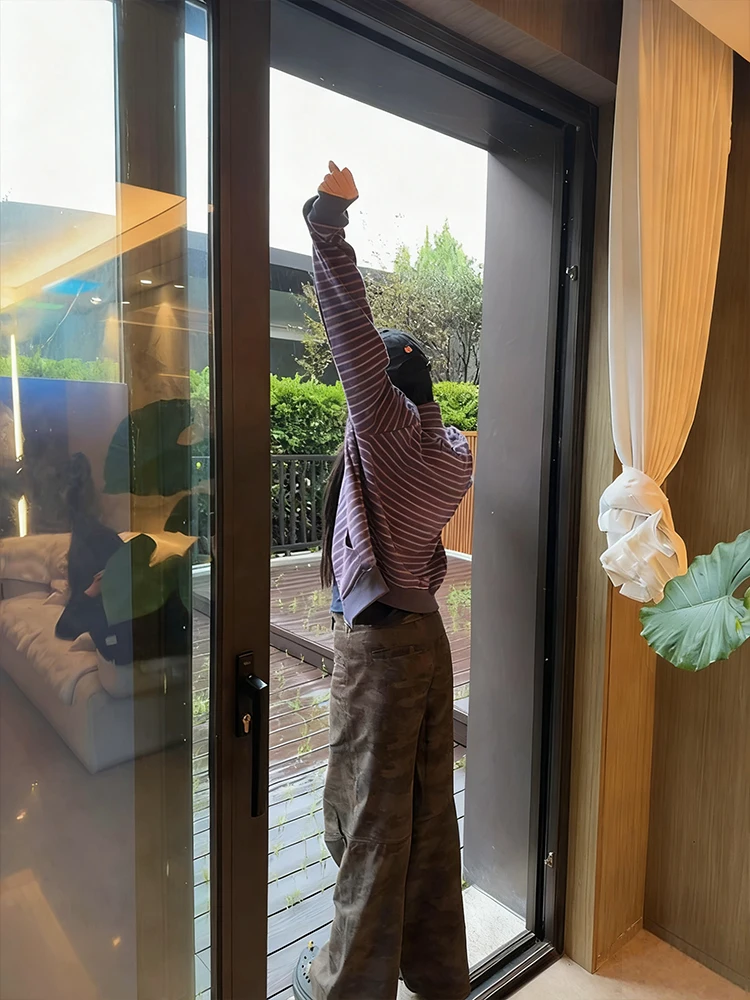 Loose Fit Dames Hoodie Jaet Paarse Strepen Casual Stand Kraag Top Koreaanse Sle Herfst Nieuwe Collectie Klein Formaat