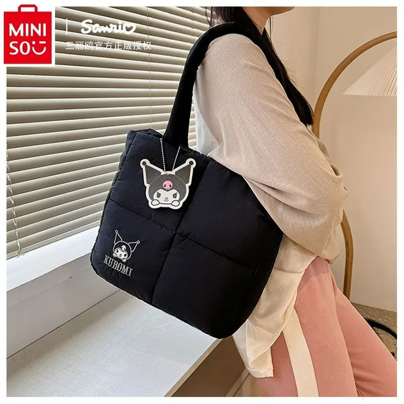 MINISO Sanrio Cartoon Kuromi Kitty Shoulder Bag Casual Versatile Lightweight Handheld Student Storage Backpack