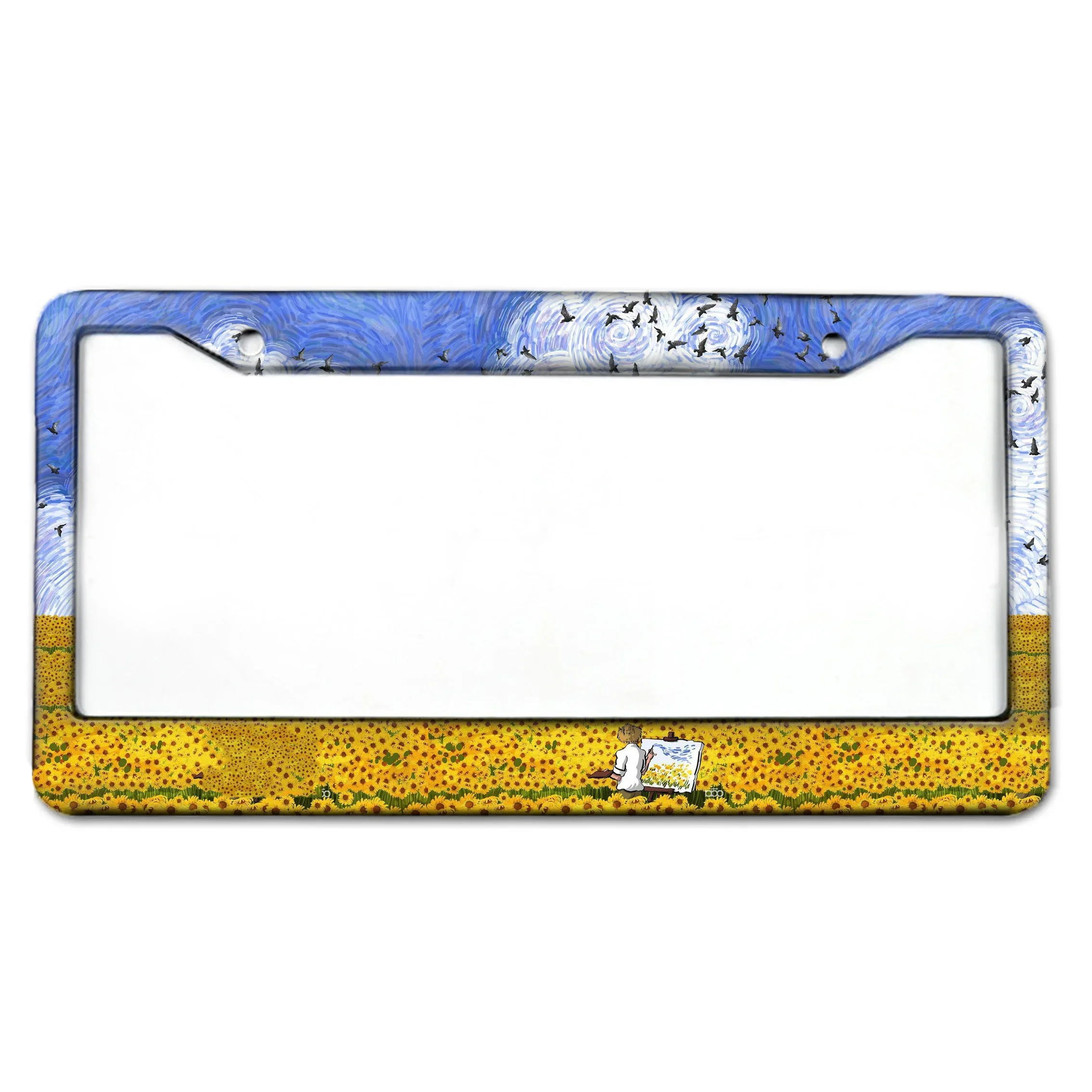 Van Gogh oil painting North American American standard license plate frame United States Canada Mexico license plate frame Alumi