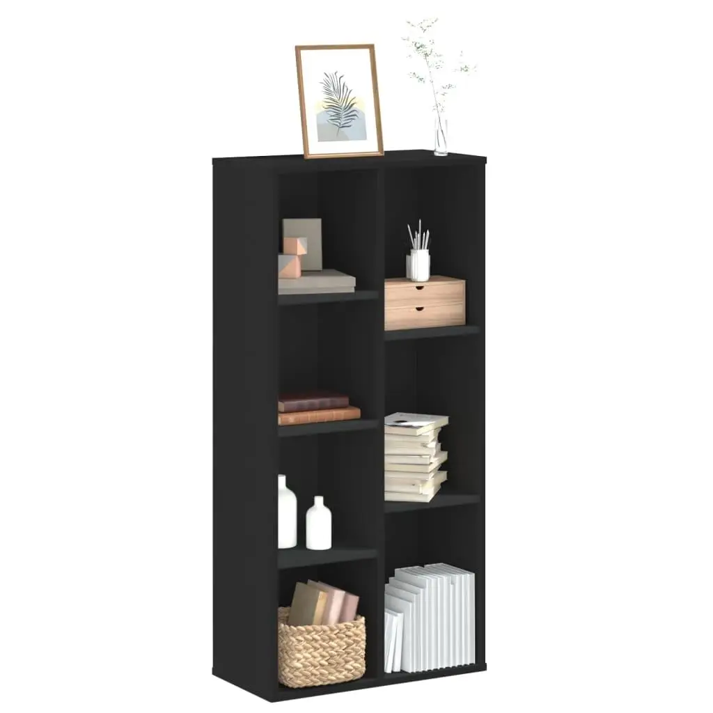 50x25x105 cm Black Engineered Wood Bookcase - Stylish Storage Solution