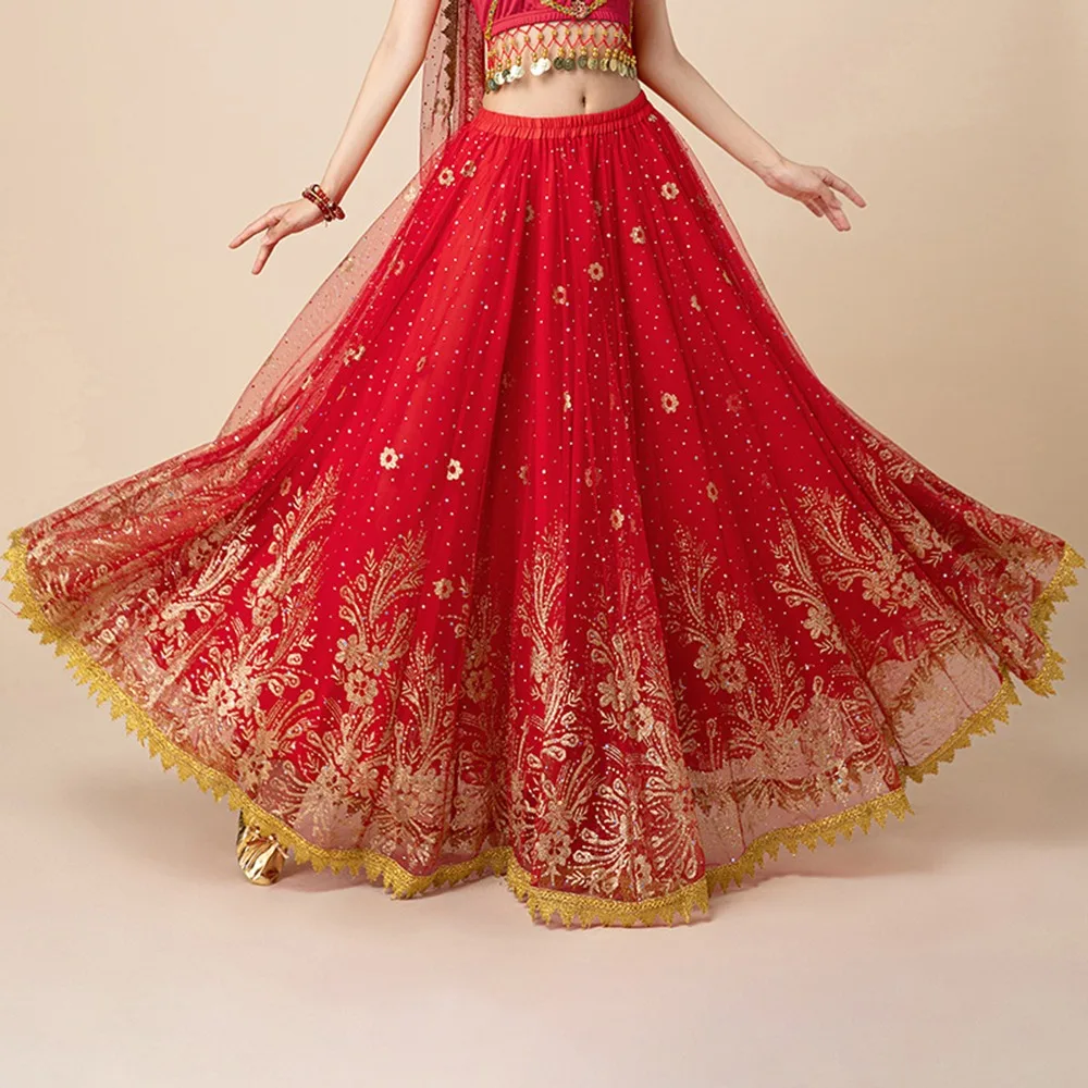 

Large Swing Skirt Belly Dance Costume Dress Dancer Style Fantasy Rave Performance Suit Bollywood Outfit Adult Size