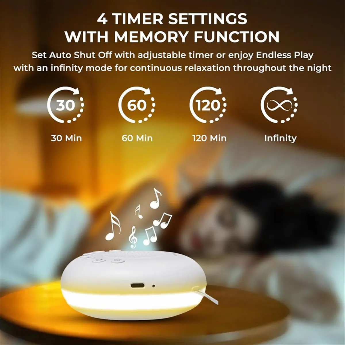 【~ New Y24A】White Noise Machine Portable Serenity Sound Machine with 20 Relaxing Sounds & RGB LED Lights for Babies Adult Relax