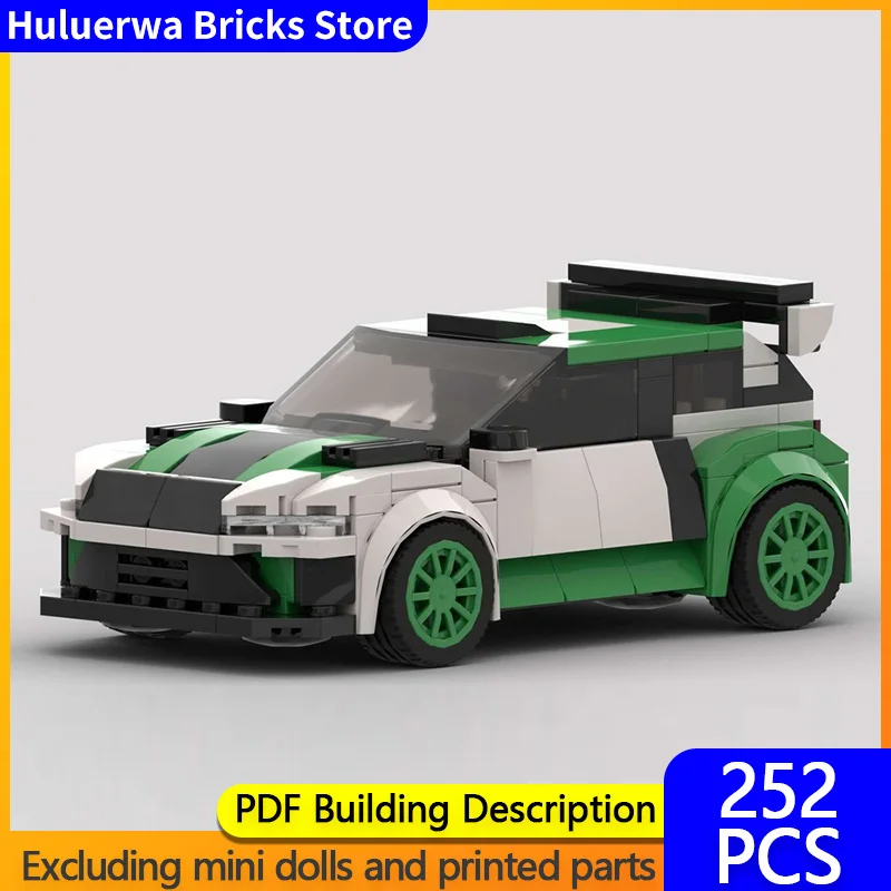 

Модель городской автомобиль MOC, строительные кирпичи R5, двухкоробный раллийный гоночный автомобиль, модульная технология, детские праздничные подарки, сборка игрушек, костюм