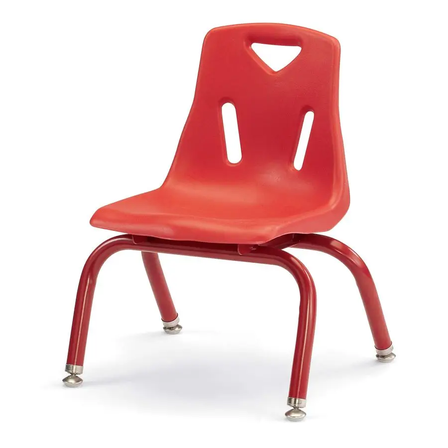 

8120JC1008 Stacking Chair with PowderCoated Legs, 10 Height, Red
