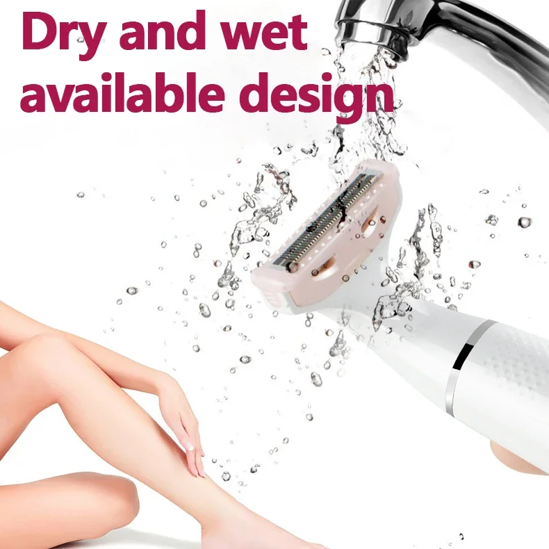 Electric Women Shaver Razor Facial Body Leg Arm Back Bikini Trimmer Lday Washable AA Battery Type Hair Removal Shaving Machine