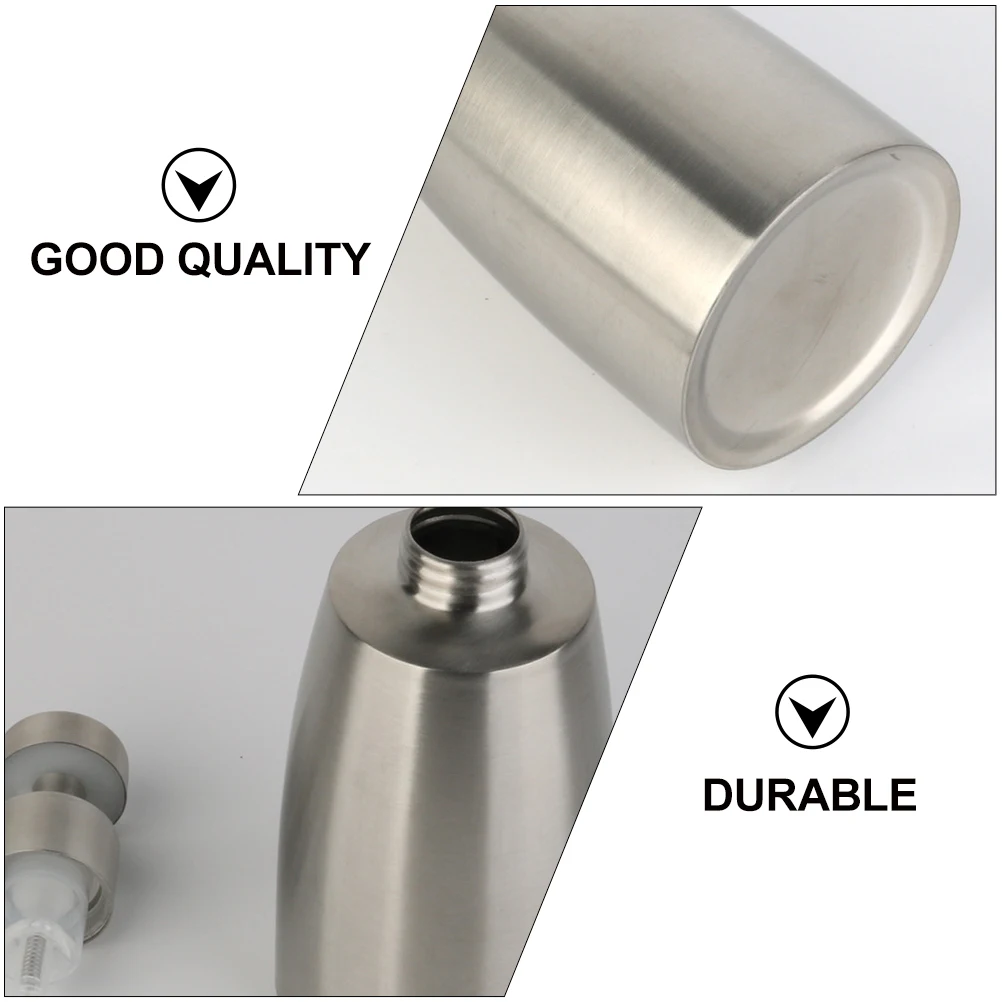 

1pc Stainless Steel Foaming Bottle Mousse Dispenser Refillable Empty Travel Household Facial Cleanser Large Capacity
