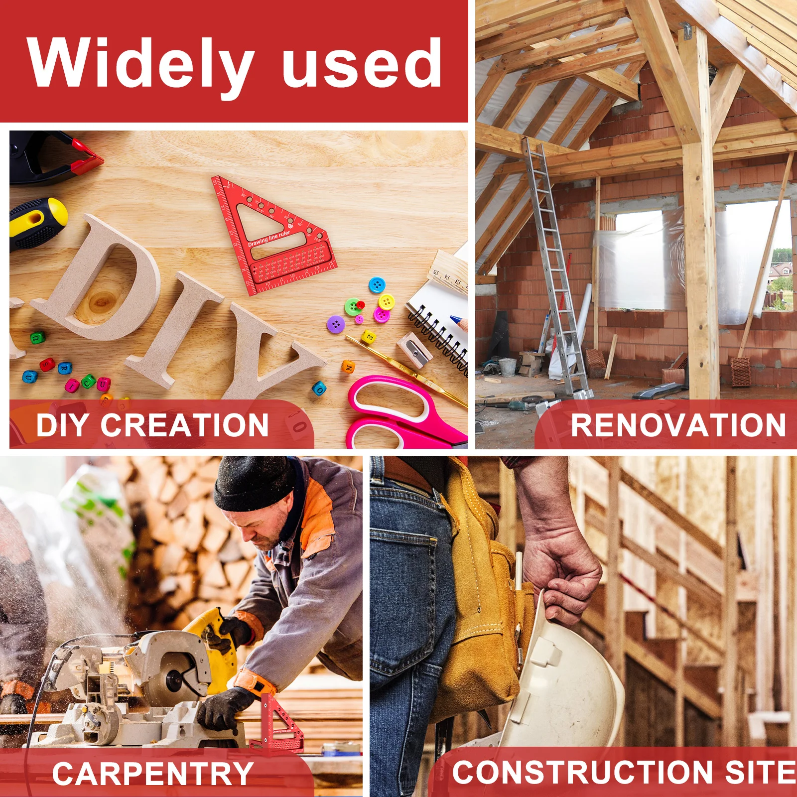 ثلاثية الأبعاد متعددة زاوية مسطرة قياس سبائك الألومنيوم ثلاثية الأبعاد ميتري مربع خفيفة الوزن متعددة الوظائف يخدش الحكام لمهندس النجار #6