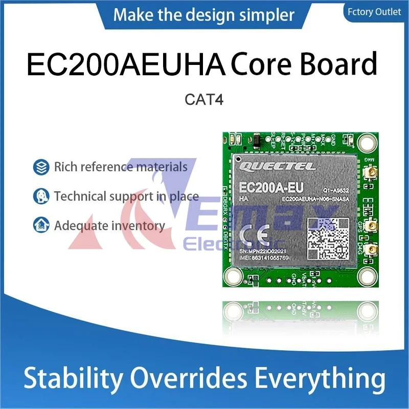 

Core Board Quectel EC200A-EU LTE CAT4 EC200A-EUHA Макетные платы Mobile IoT с антенной опционально 1 шт.
