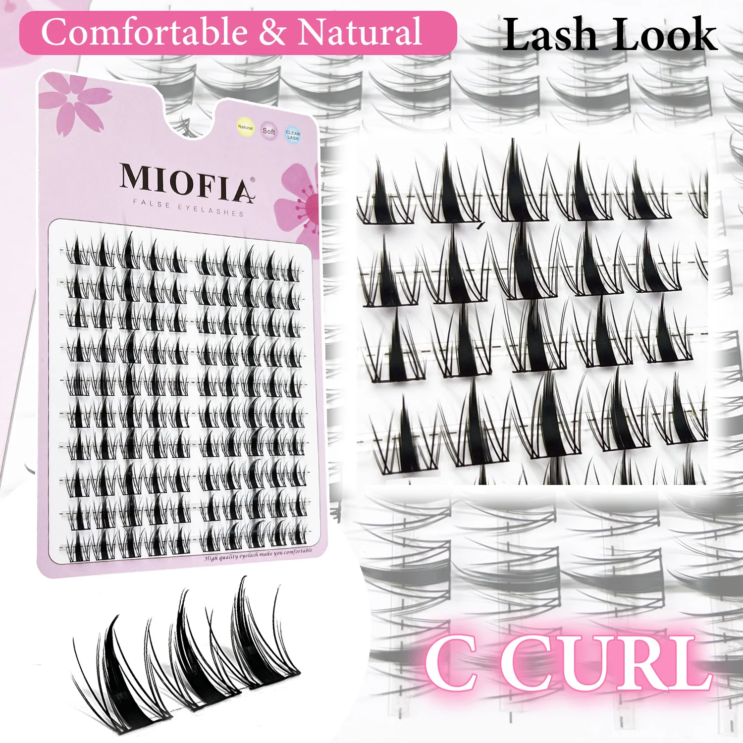 MIOFIA DIY Eyelash Clusters Kit Manga Spiked Lashes Lightweight Soft Anime Lashes Extension Kit Natural Look False Eyelashes Kit