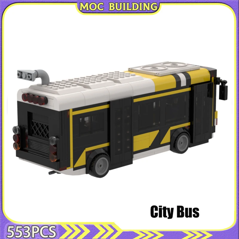 City Bus Vehicle Car Model MOC Building Blocks DIY Assembly Bricks Toys Gift