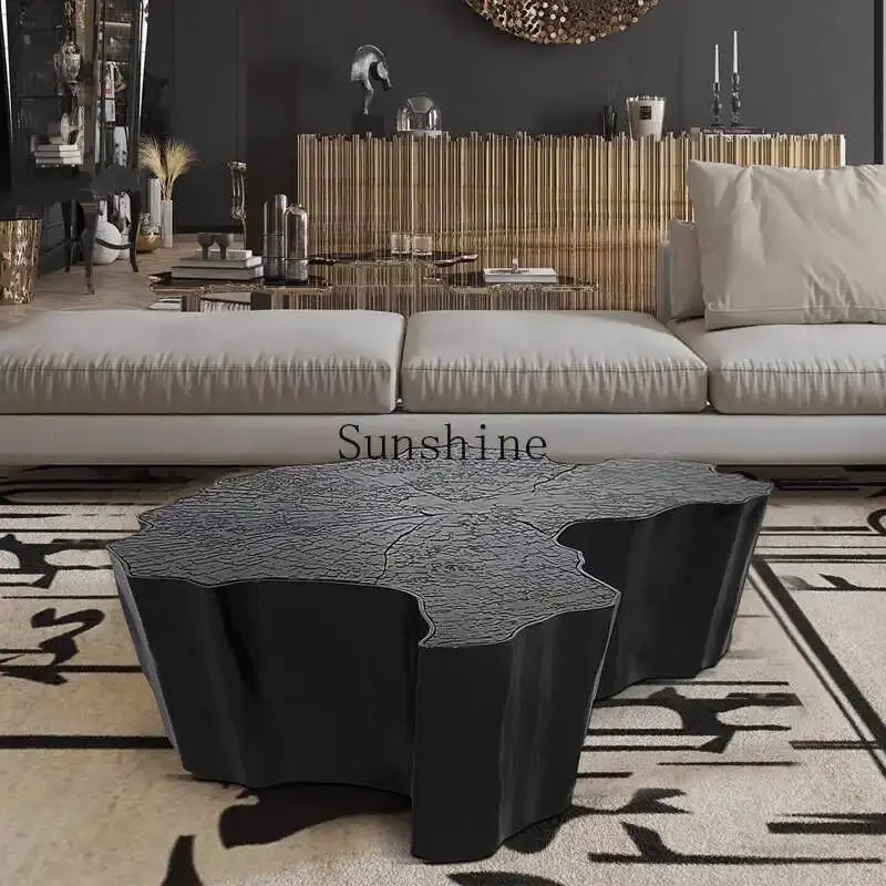 

Living room home irregular creative design metal etching tree root tea table