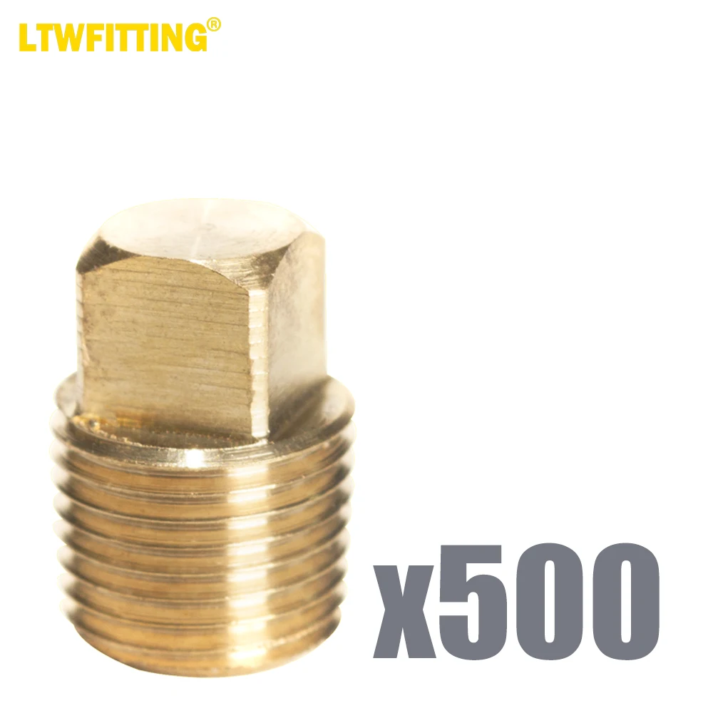 

LTWFITTING Brass Pipe Square Head Plug Fittings 1/8 Inch Male NPT Air Fuel Water Boat(Pack of 500)