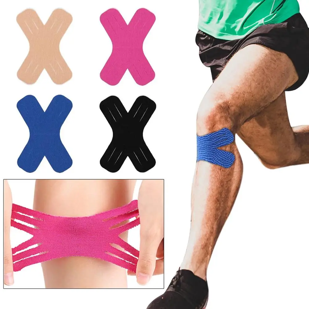Kinesiology Tape, Muscle Support Elastic Athletic Sports Tape Water Resistant Strips Elastic X Shaped Kinetic Tape for Sports