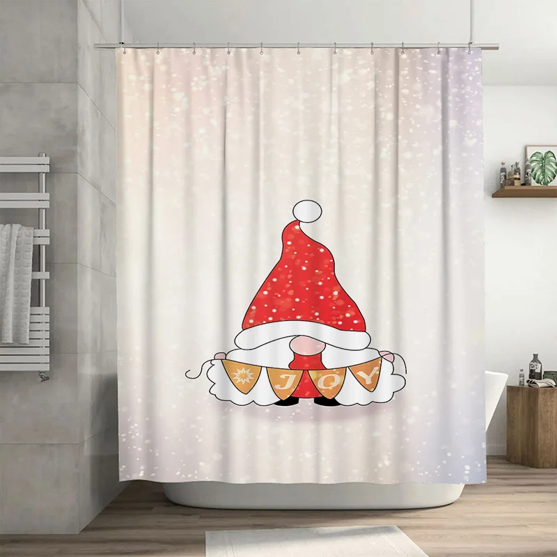 

Tuniu Праздничный Гном Праздничная Занавеска Для Душа Очаровательный Рождественский Декор Для Ванной Комнаты Милый Праздничный Фон Гномы Химерная Зимняя Вилла