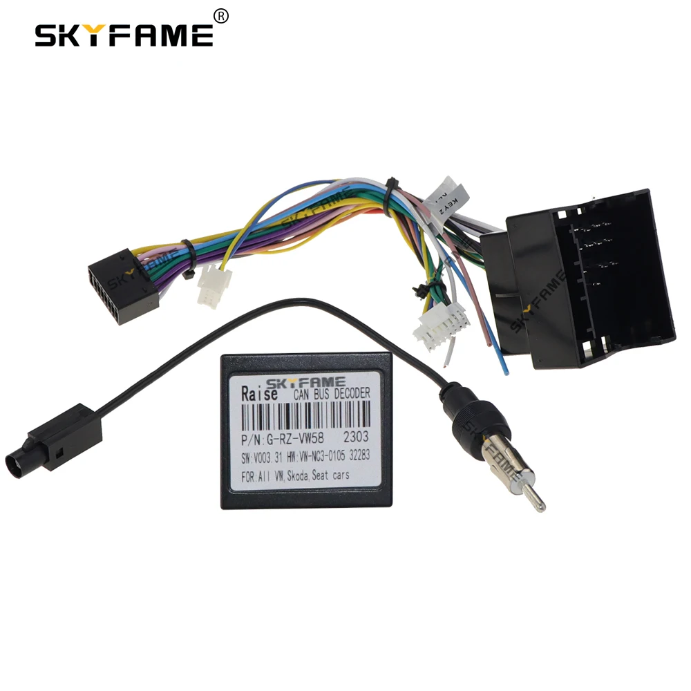 SKYFAME Car Wiring Harness Adapter Canbus Box For Volkswagen Beetle Lavida Touran Polo Seat Skoda Superb Yeti Octavia G-VW-RZ-58