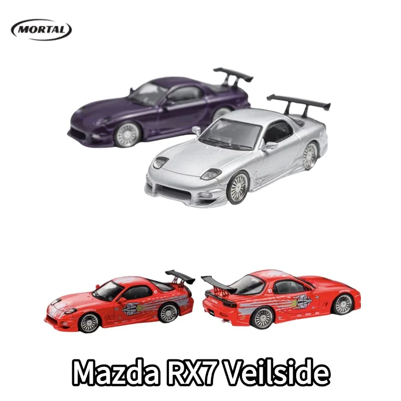 

Коллекционная модель автомобиля Mortal 1:64 Mazda RX7 Veilside, литая под давлением, реалистичная статическая модель из сплава, подарок для мальчиков на праздник, игрушка для коллекции, предмет декора.