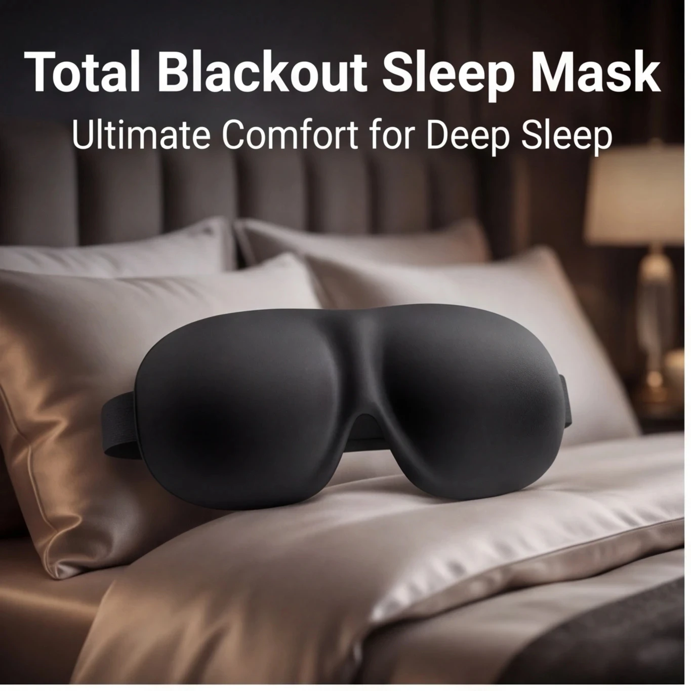 3D Breathable Sleep Mask, Adjustable Light Blocking Eye Mask with Contoured Design, Comfortable Unisex Travel Sleep Mask